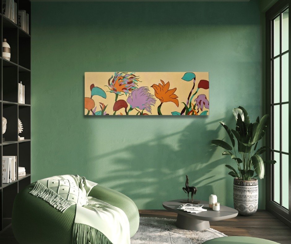 Custom painting displayed in a customer’s home – part of our personalized art process