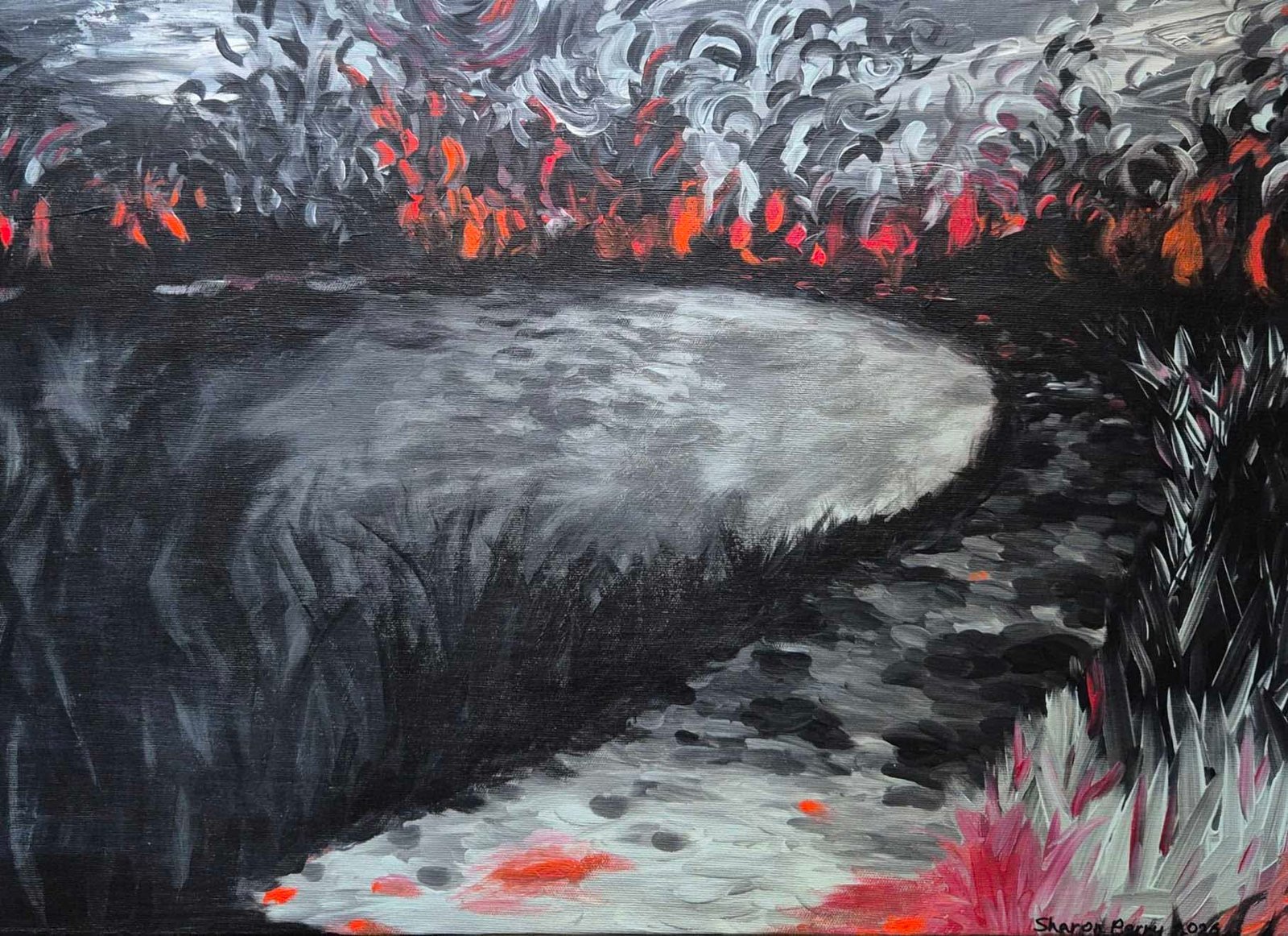 'October 7' painting by Sharon - 70x50cm acrylic on canvas