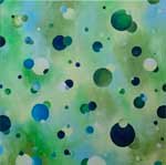 Thumbnail of 'Cool Circles' abstract painting by Sharon - 40x40cm acrylic on canvas