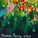 'Spring' nature and landscape painting by Sharon - 30x30cm acrylic on canvas focused on the signature